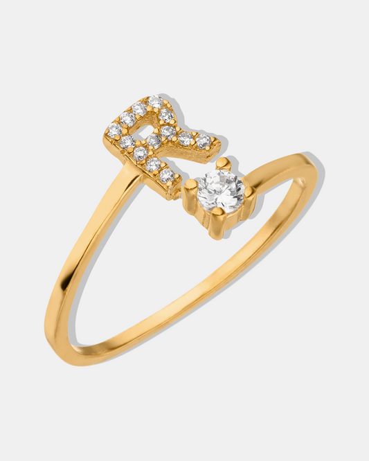 INITIAL ZIRCON RING